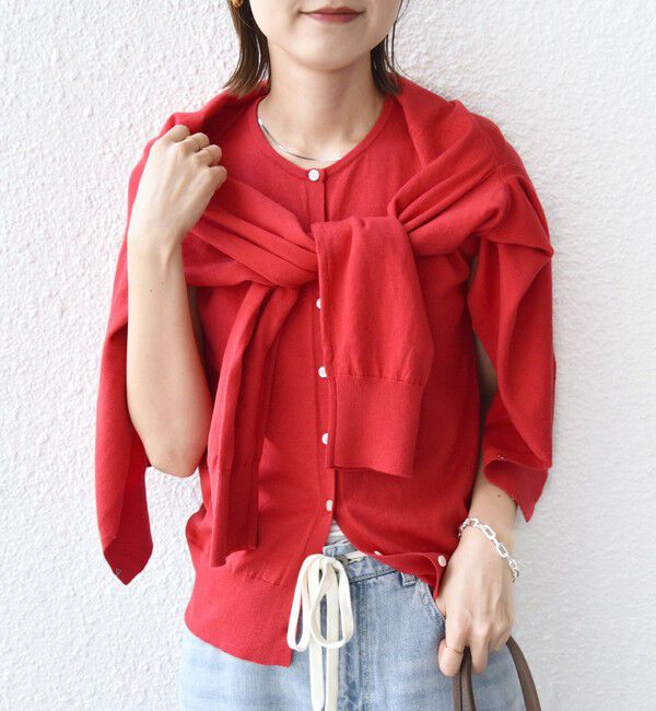 SHIPS for women「【WEB限定】〈手洗い可能〉レイヤード 2WAY 配色 カーディガン」|カーディガン|