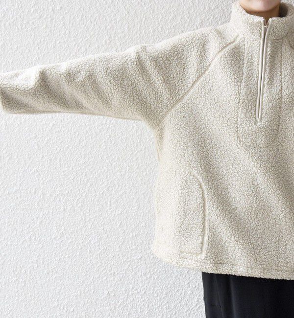 SHIPS any「SHIPS any:〈洗濯機可能〉ボア フリース ハーフジップ プルオーバー」|Tシャツ・カットソー|