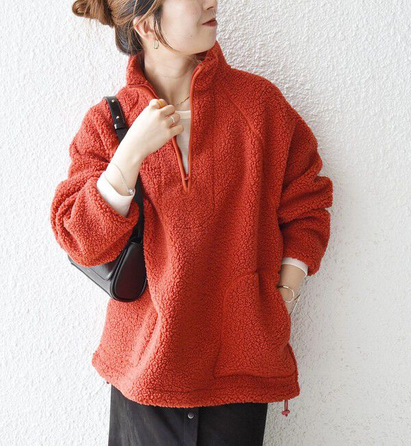 SHIPS any「SHIPS any:〈洗濯機可能〉ボア フリース ハーフジップ プルオーバー」|Tシャツ・カットソー|