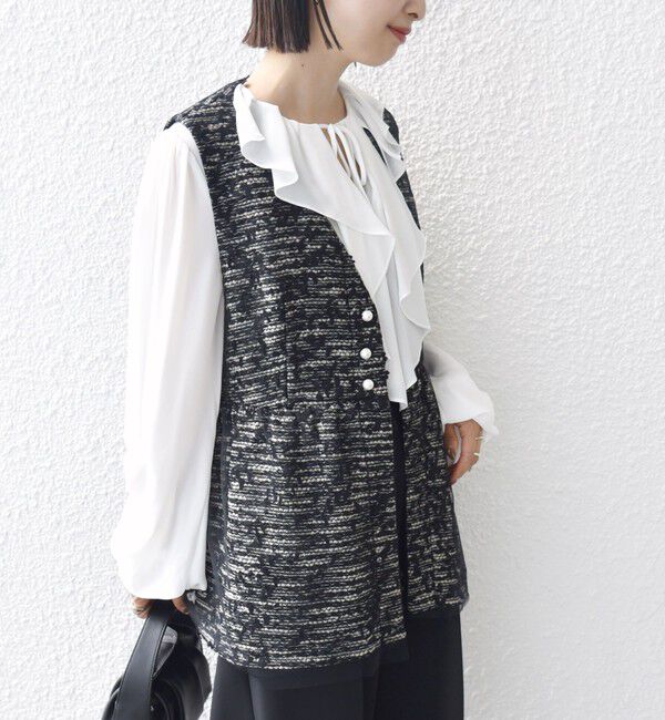 SHIPS for women「【SHIPS別注】troisiemeCHACO: チュール ジレ（セレモニー対応可）」|ベスト・ジレ|