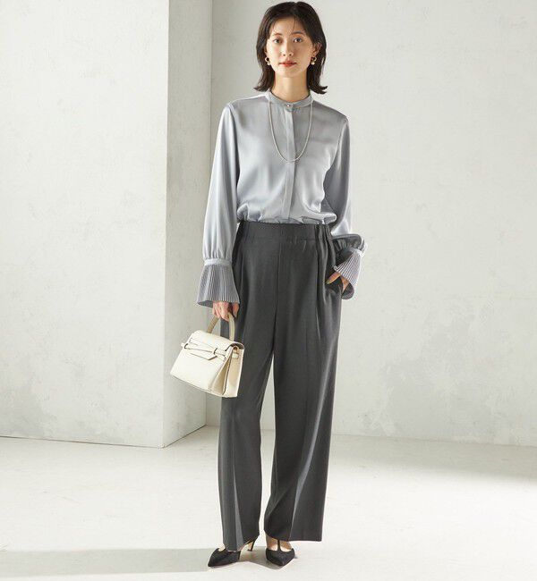 SHIPS for women「〈手洗い可能〉メルティ ウォーム タック ワイド パンツ」|その他|