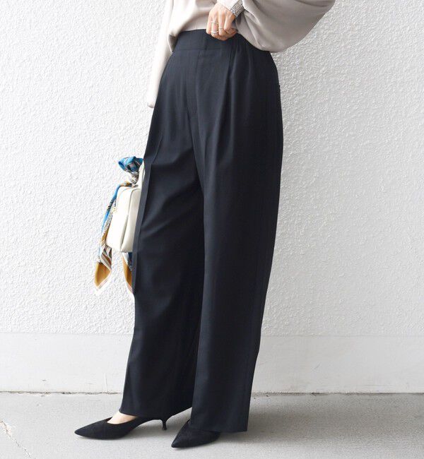 SHIPS for women「〈手洗い可能〉メルティ ウォーム タック ワイド パンツ」|その他|
