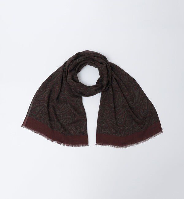 SHIPS「Puccini: ウール プリンテッド ペイズリー ストール」|ストール|ワイン