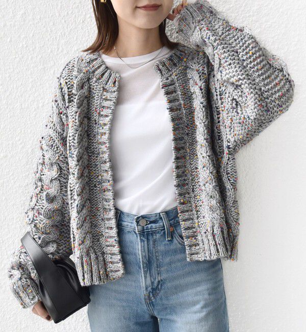 SHIPS for women「【WEB限定】〈手洗い可能〉ネップヤーン ケーブル ニット カーディガン」|カーディガン|