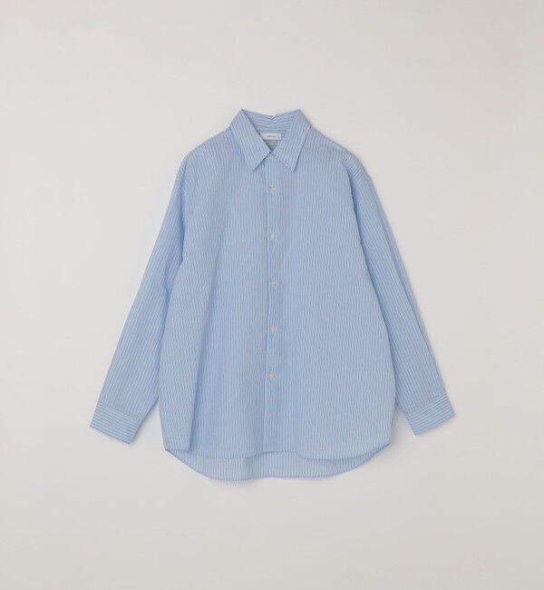SHIPS any「SHIPS any: JAPAN MADE ブルー ストライプ/ソリッド レギュラーカラー シャツ◇」|シャツ・ブラウス|