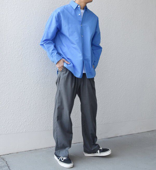 SHIPS any「SHIPS any: JAPAN MADE ブルー ストライプ/ソリッド レギュラーカラー シャツ◇」|シャツ・ブラウス|