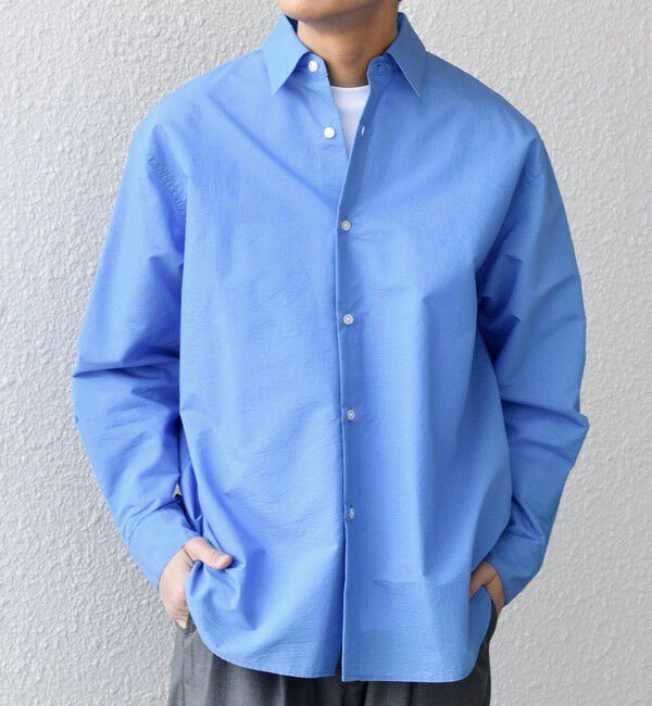 SHIPS any「SHIPS any: JAPAN MADE ブルー ストライプ/ソリッド レギュラーカラー シャツ◇」|シャツ・ブラウス|