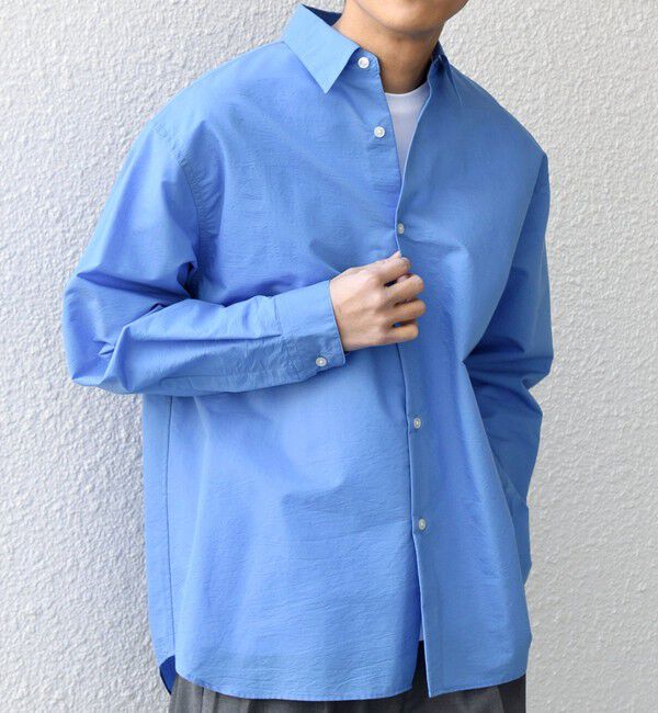 SHIPS any「SHIPS any: JAPAN MADE ブルー ストライプ/ソリッド レギュラーカラー シャツ◇」|シャツ・ブラウス|