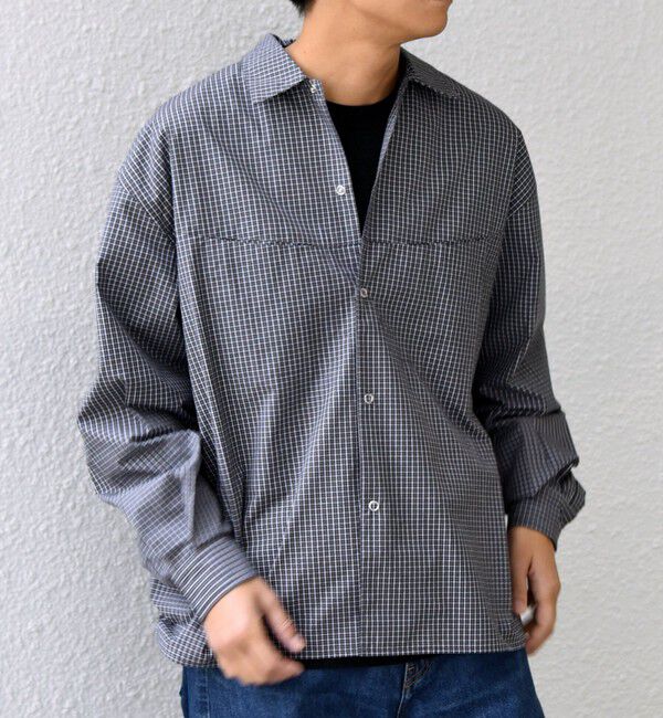 SHIPS any「SHIPS any:〈洗濯機可能〉マイクロ チェック リング スナップボタン コーチ シャツ◇」|シャツ・ブラウス|