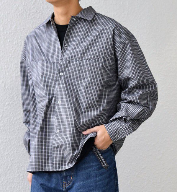 SHIPS any「SHIPS any:〈洗濯機可能〉マイクロ チェック リング スナップボタン コーチ シャツ◇」|シャツ・ブラウス|