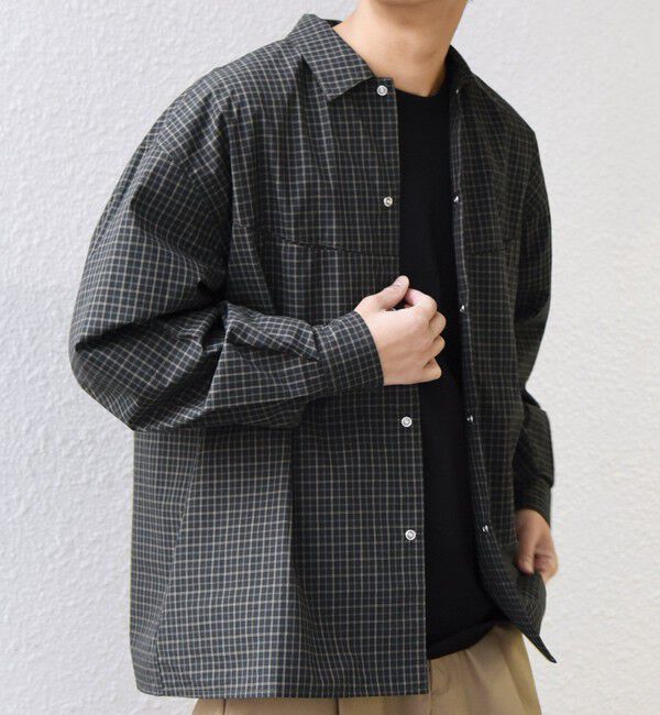 SHIPS any「SHIPS any:〈洗濯機可能〉マイクロ チェック リング スナップボタン コーチ シャツ◇」|シャツ・ブラウス|