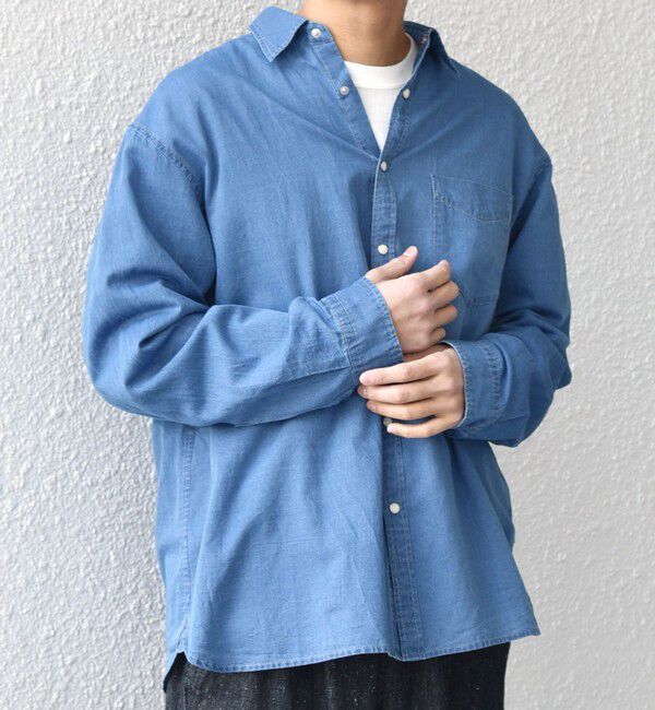 SHIPS any「SHIPS any: 3.5oz スーパーライト デニム スナップ ボタン リラックス シャツ◇」|シャツ・ブラウス|