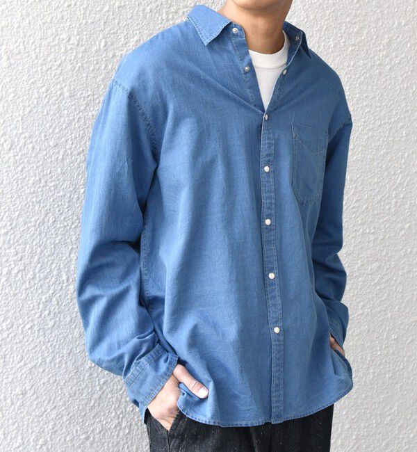 SHIPS any「SHIPS any: 3.5oz スーパーライト デニム スナップ ボタン リラックス シャツ◇」|シャツ・ブラウス|