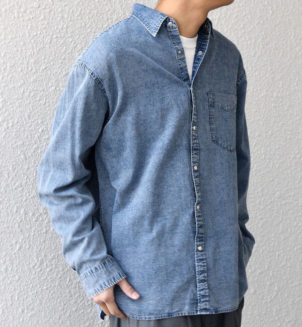 SHIPS any「SHIPS any: 3.5oz スーパーライト デニム スナップ ボタン リラックス シャツ◇」|シャツ・ブラウス|