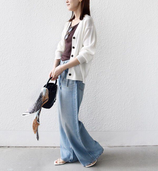 SHIPS for women「〈手洗い可能〉ブライト ペーパー Vネック ニット カーディガン」|カーディガン|