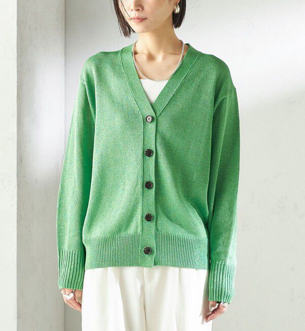 SHIPS for women「〈手洗い可能〉ブライト ペーパー Vネック ニット カーディガン」|カーディガン|