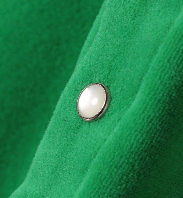 SHIPS for women「〈手洗い可能〉コットン ベロア パール モチーフ ボタン カーディガン」|カーディガン|