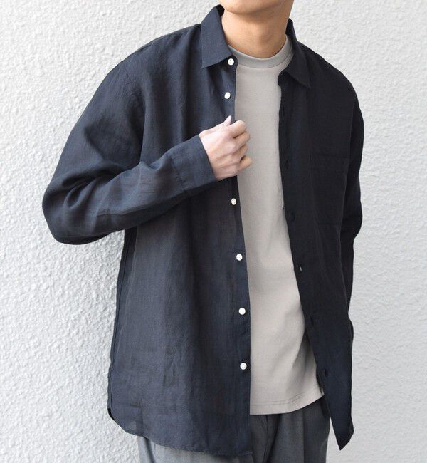 SHIPS any「SHIPS any:〈洗濯機可能〉ピュアリネン レギュラーカラー シャツ 26SS◇」|シャツ・ブラウス|
