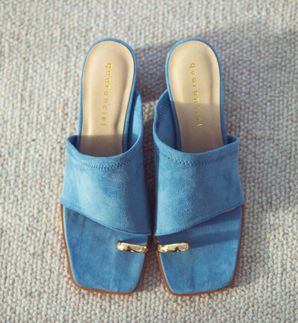 quaranciel「quaranciel: トゥリング メタル ヒール サンダル」|サンダル|ライトブルー