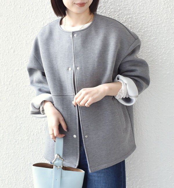 SHIPS Colors 「SHIPS Colors:〈手洗い可能〉ダンボール ノーカラー コート」|ノーカラーコート|