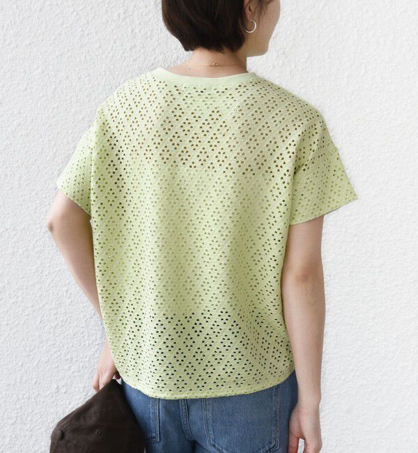 SHIPS for women「〈手洗い可能〉アイレット ショート スリーブ プルオーバー」|Tシャツ・カットソー|