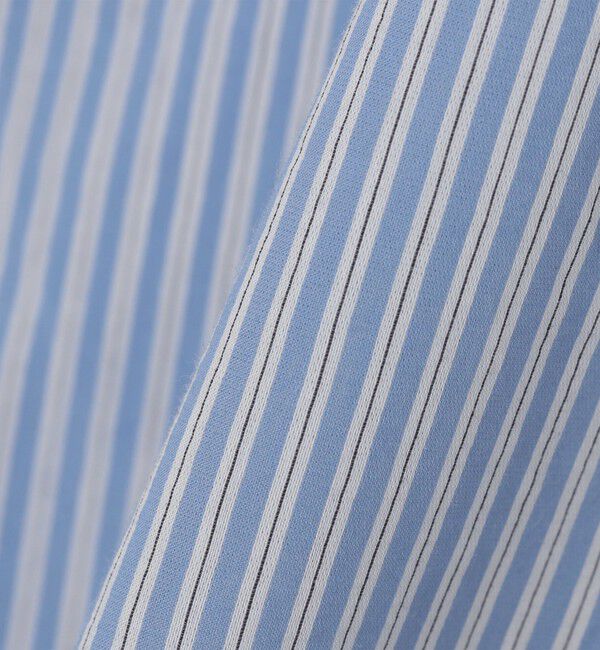 SHIPS any「SHIPS any: JAPAN MADE ブルー ストライプ/ソリッド レギュラーカラー 半袖 シャツ◆」|シャツ・ブラウス|