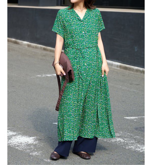 OUTDOOR PRODUCTS Usual Things「フラワープリント開襟ワンピース」|ワンピース|