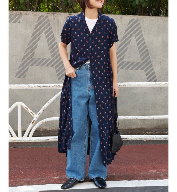 OUTDOOR PRODUCTS Usual Things「フラワープリント開襟ワンピース」|ワンピース|