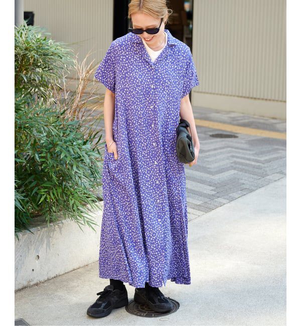 OUTDOOR PRODUCTS Usual Things「フラワープリント開襟ワンピース」|ワンピース|