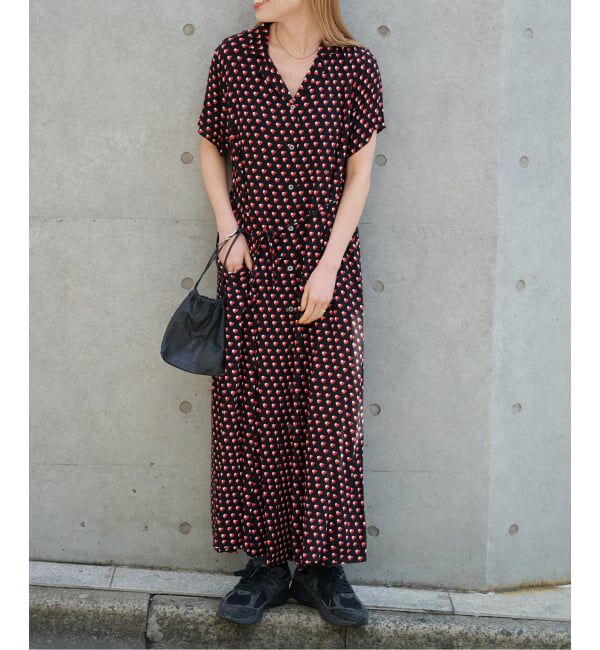 OUTDOOR PRODUCTS Usual Things「フラワープリント開襟ワンピース」|ワンピース|