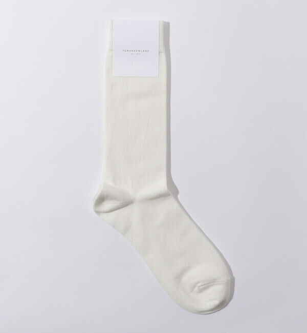 TOMORROWLAND GOODS「TOMORROWLAND コットン ソリッドソックス」|ソックス|11 ホワイト