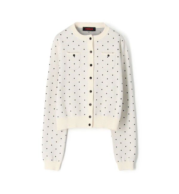 CABaN「コットンカシミヤ ドットジャカードクルーネックカーディガン」|カーディガン|12 ホワイト系