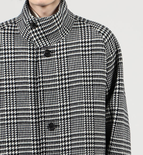 CABaN「CABaN ウールダブルフェイス グレンチェックスタンドカラーコート」|ステンカラーコート|