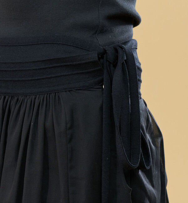 DES PRES「コットンオーガンジー 2-wayギャザースカート」|フレア|