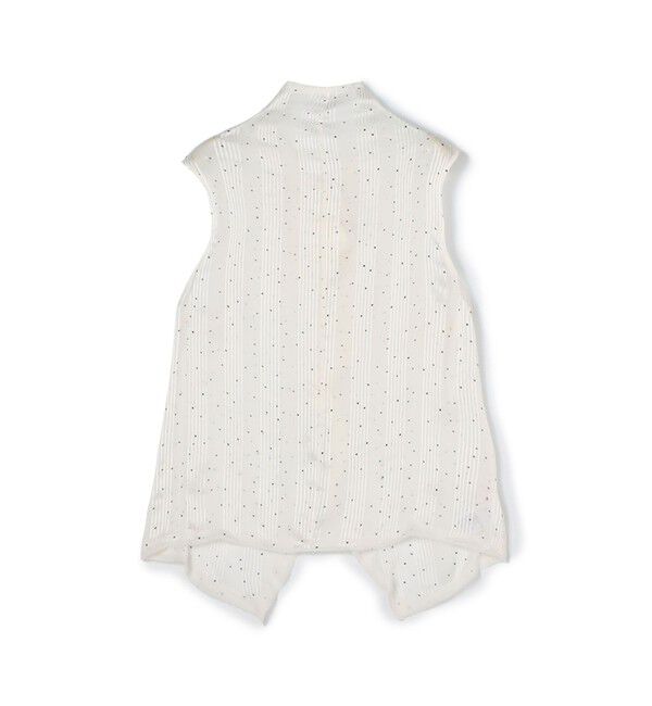 DES PRES「シルクシフォンストライプドット ハイネックノースリーブブラウス」|シャツ・ブラウス|18 ホワイト系