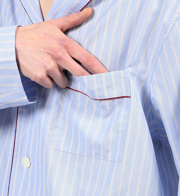 TOMORROWLAND HOME「コットンブロードストライプ パジャマ（メンズ）」|ルームウェア|