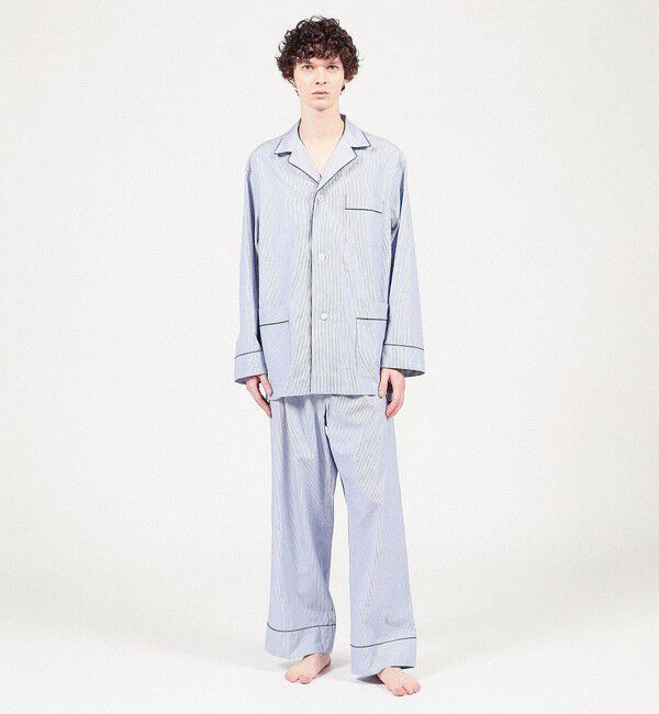 TOMORROWLAND HOME「コットンブロードストライプ パジャマ（メンズ）」|ルームウェア|