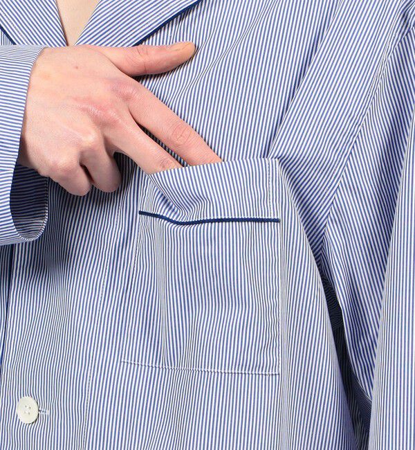 TOMORROWLAND HOME「コットンブロードストライプ パジャマ（メンズ）」|ルームウェア|