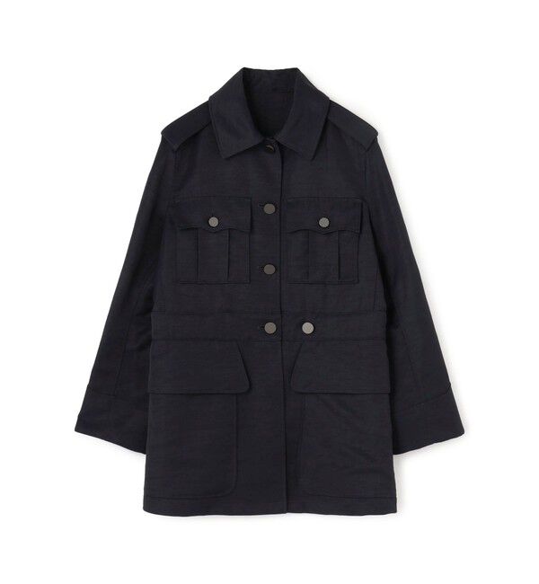 BACCA「リネンナイロンヴィンテージギャバジン ギャザードジャケット」|その他|69 ネイビー
