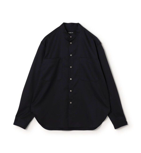 GALERIE VIE「ウォッシャブルギャバジン スタンドカラーシャツ」|シャツ・ブラウス|69 ネイビー