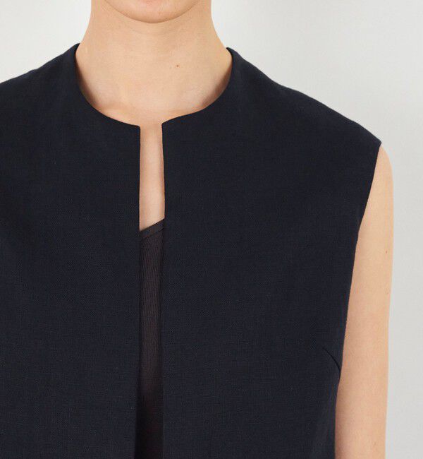 DES PRES「リネンファブリックコンビ ロングジレ」|ベスト・ジレ|