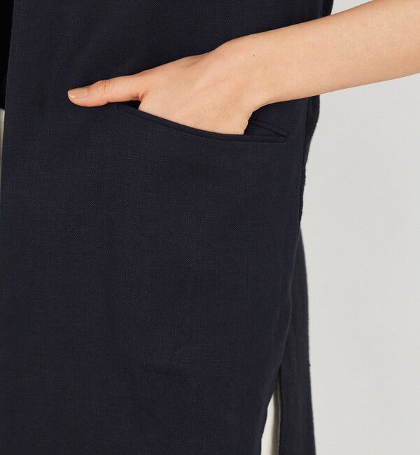 DES PRES「リネンファブリックコンビ ロングジレ」|ベスト・ジレ|