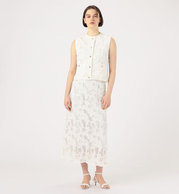 Ballsey「シャーリングジャカード セミマーメイドスカート」|フレア|