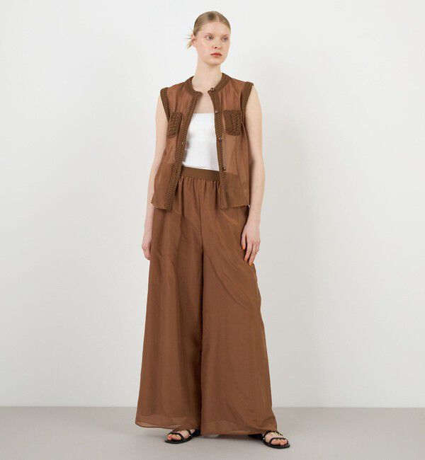 DES PRES「コットンシルクローン ギャザーワイドパンツ」|その他|