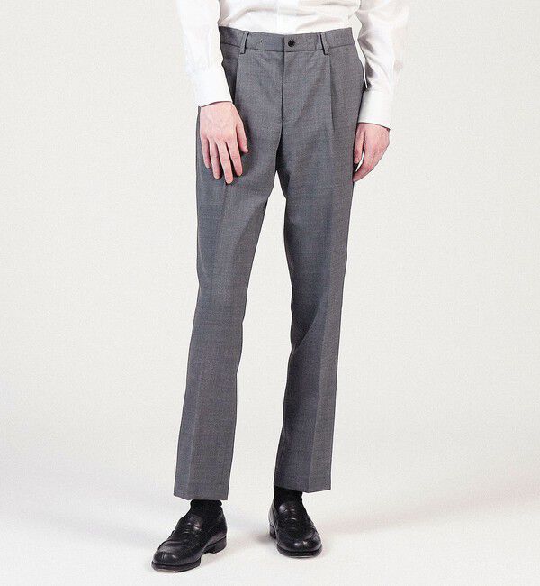 TOMORROWLAND MENS「Super120'sウールポリエステル 1プリーツイージースラックス」|スラックス|