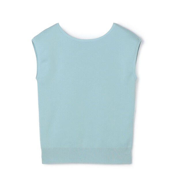 CABaN「コットンポリエステル バックオープンフレンチスリーブプルオーバー」|ニット・セーター|61 ライトブルー