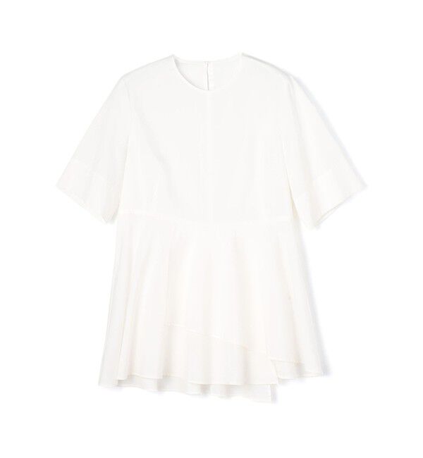 DES PRES「コットンシルクタイプライター アシンメトリーペプラムブラウス」|シャツ・ブラウス|11 ホワイト