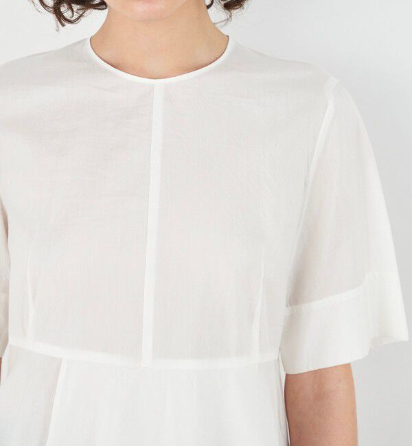DES PRES「コットンシルクタイプライター アシンメトリーペプラムブラウス」|シャツ・ブラウス|