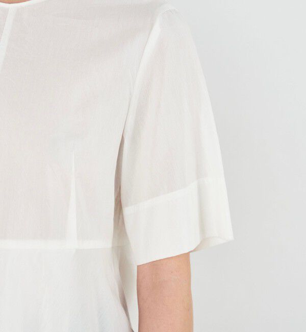 DES PRES「コットンシルクタイプライター アシンメトリーペプラムブラウス」|シャツ・ブラウス|