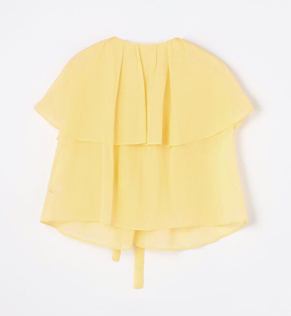 TOMORROWLAND collection「ルコットンオーガンジー カスケードラッフルカラーブラウス」|シャツ・ブラウス|23 イエロー